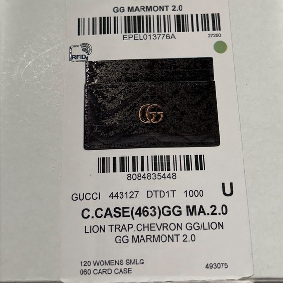 GUCCI GG MARMONT CARD CASE$ 320* Double G* Four card slots* 4"W x 2.5"H - Picture 4 of 4